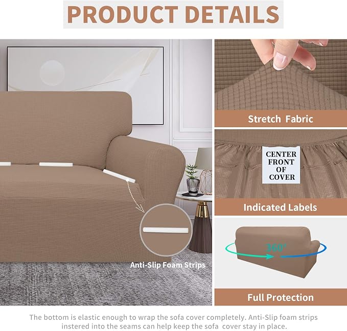 Easy-Going 100% Waterproof Couch Cover, 3 Cushion Oversized Sofa Cover | - Image 4