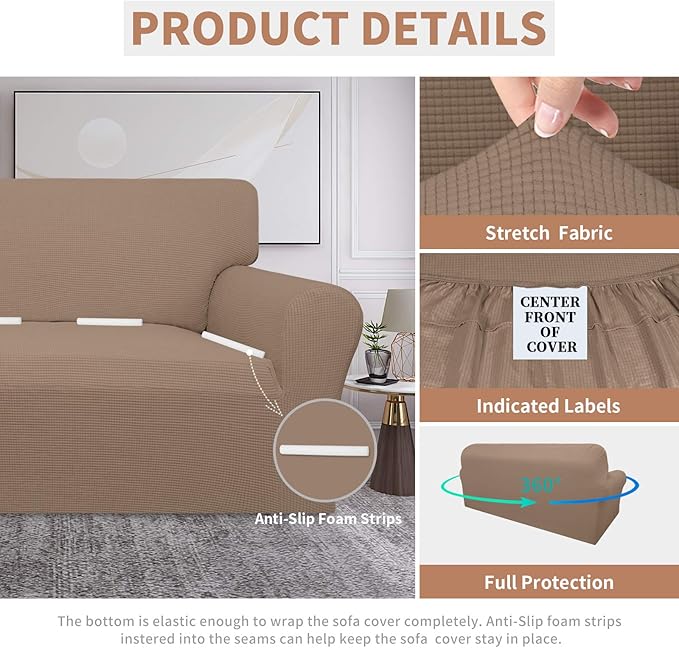 Easy-Going 100% Waterproof Couch Cover, 3 Cushion Couch Slipcover - Image 4