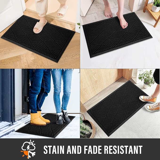 Sturdy Front Door Mat, Absorbent Muddy Dirt Resist Welcome Door Mats Outdoor - Image 5