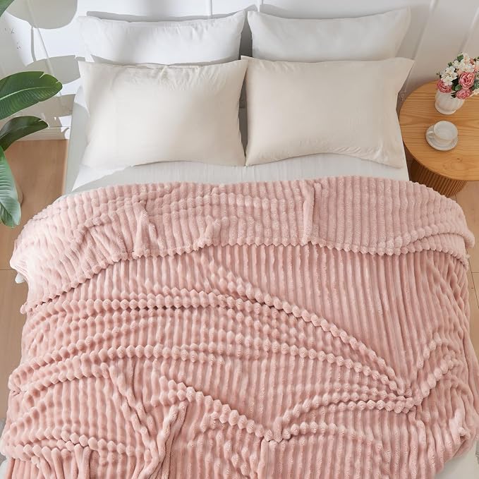 NEWCOSPLAY Fleece Ribbed Cozy Throw Blanket - Image 9