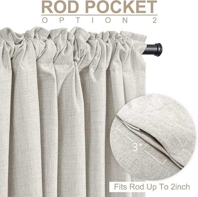 Linen Textured Total Blackout Curtains - Image 4