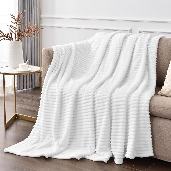 BEDELITE 3D Ribbed Jacquard White King Size Blankets - Image 7