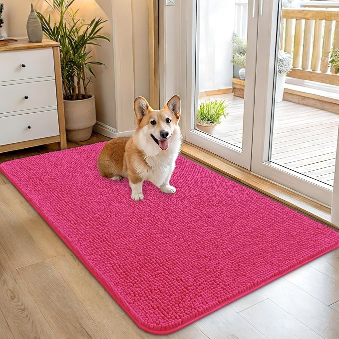 OLANLY Dog Door Mat for Muddy Paws 45x27, Super Absorbent Chenille Mud Mat | by OLANLY