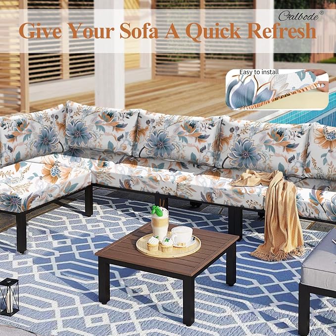 CALBODE 12Pcs High Elastic Digitally Printed Sofa Seat Cushion Cover - Image 7