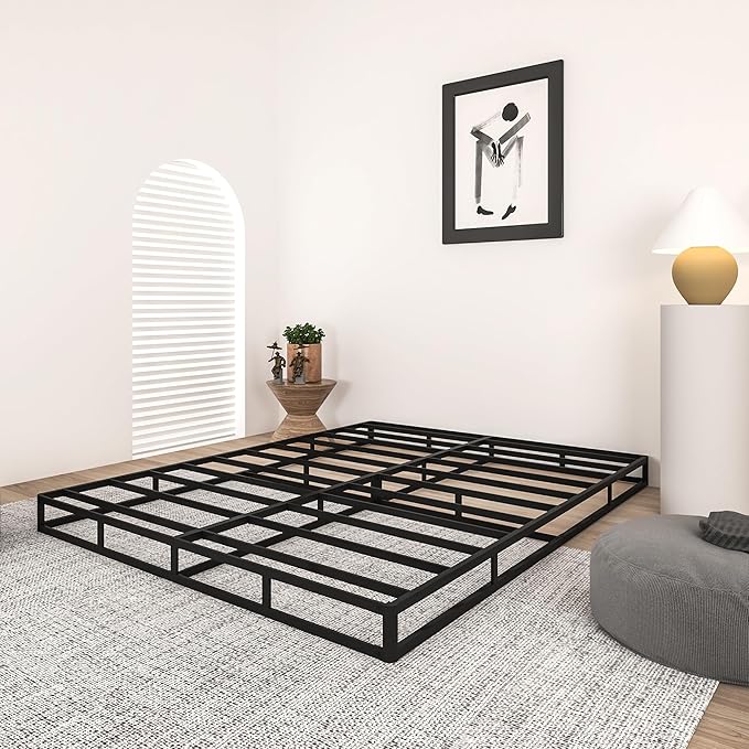 Qingzhou 5 Inch Box Spring Full Size Bed, Heavy Duty 3000 LBS Metal Bed Base with Easy Clean Fabric Cover Easy Assembly Mattress Foundation