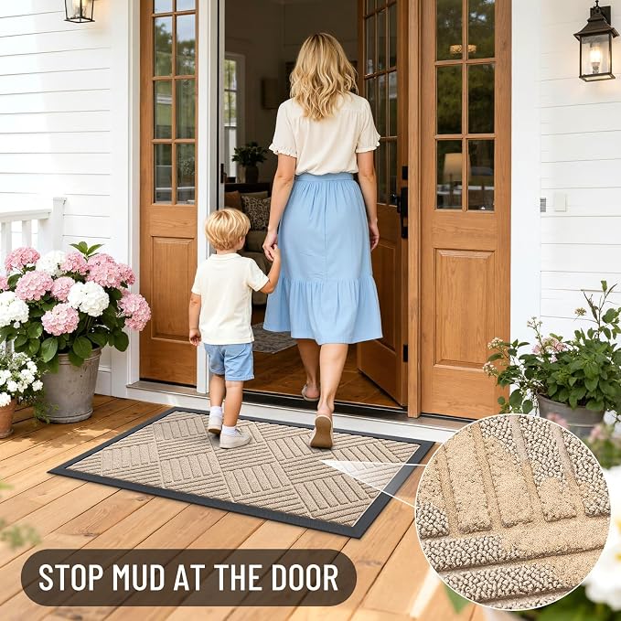 OLANLY Front Door Mat Outside Entrance 47x32, Waterproof Heavy-Duty Doormat | - Image 7