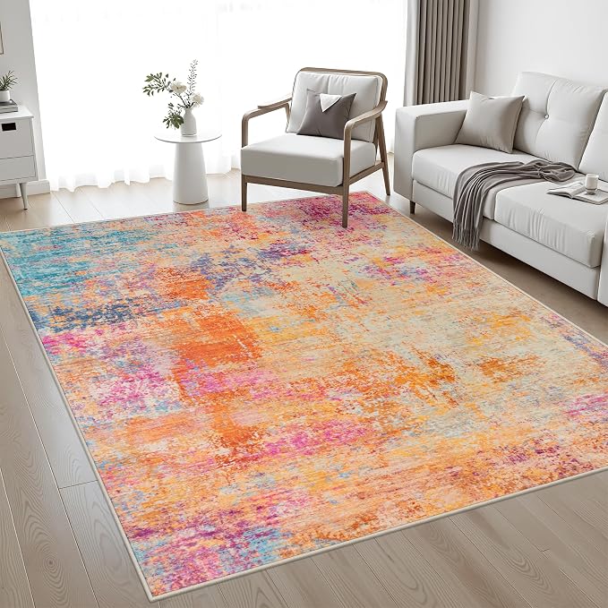 5x8 Area Rug Living Room: Modern Washable Soft Carpet Galaxy Haze | - Image 2