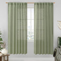 Sage Green Linen Curtains for Living Room, 52 x 78 Inch, 2 Panels | Light by LAMIT