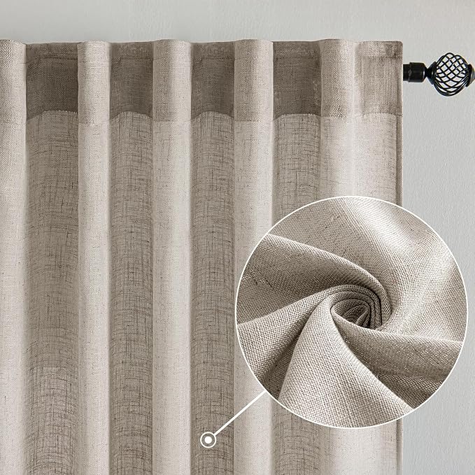 MIULEE Burlywood Birch Curtains 52x84 Inch Long 2 Panels - Image 2