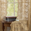YJ YANJUN Vintage Lace Curtains 63 Inch Length 2 Panels Earthy Neutral Taupe by YJYANJUN