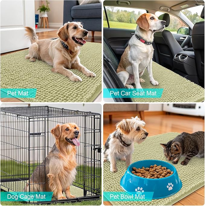 OLANLY Dog Door Mat for Muddy Paws 70x24, Super Absorbent Chenille Mud Mat | - Image 7