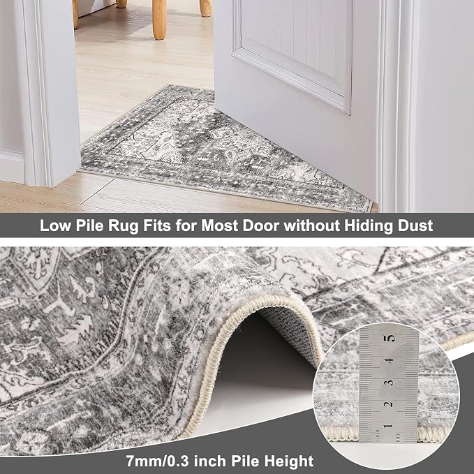 Yamaziot Washable Runner Rug, 2x10 Non-Slip Boho Hallway Kitchen Rug | Stain - Image 5
