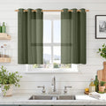Sheer Linen Curtains 40 inch Long by LAMIT