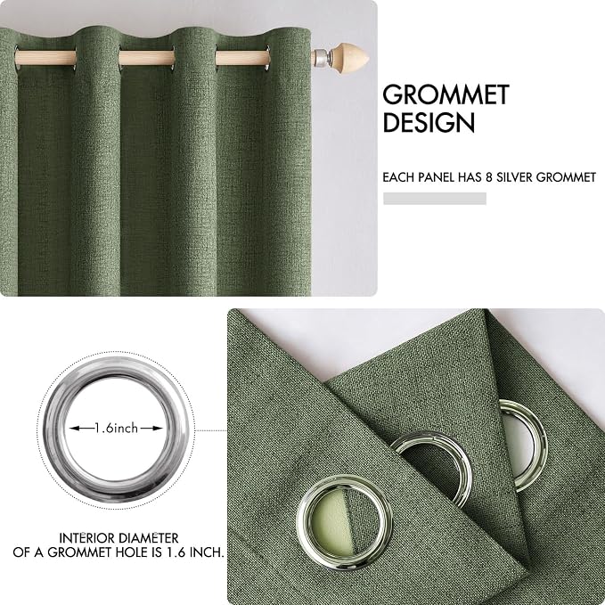 MIULEE 100% Blackout Linen Curtains - Image 4