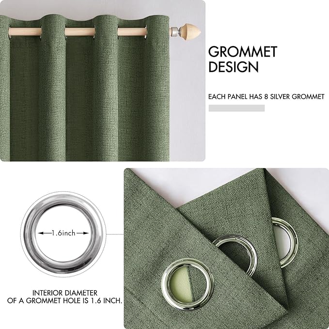 MIULEE 100% Blackout Linen Curtains - Image 4