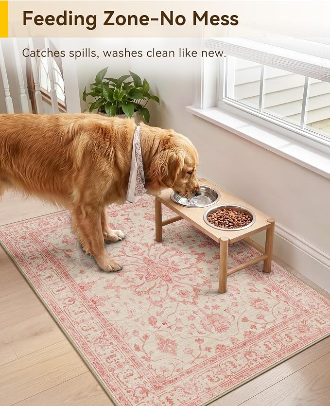 RELEANY Washable Area Rug, Small 2'x3', Water Repellent, Pet Friendly, Vintage - Image 2