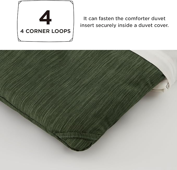 Bedsure Twin/Twin XL Comforter Set - Dark Green Soft Bedding for All Seasons, Cationic Dyed Bed Set, 2 Pieces, 1 Twin Size Comforter (68"x88") and 1 Pillow Sham (20"x26"+2")