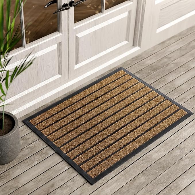 ubdyo Extra Durable Door Mat Outside Entrance | Dirt Trapping, Non-Slip Backing by UBDYO