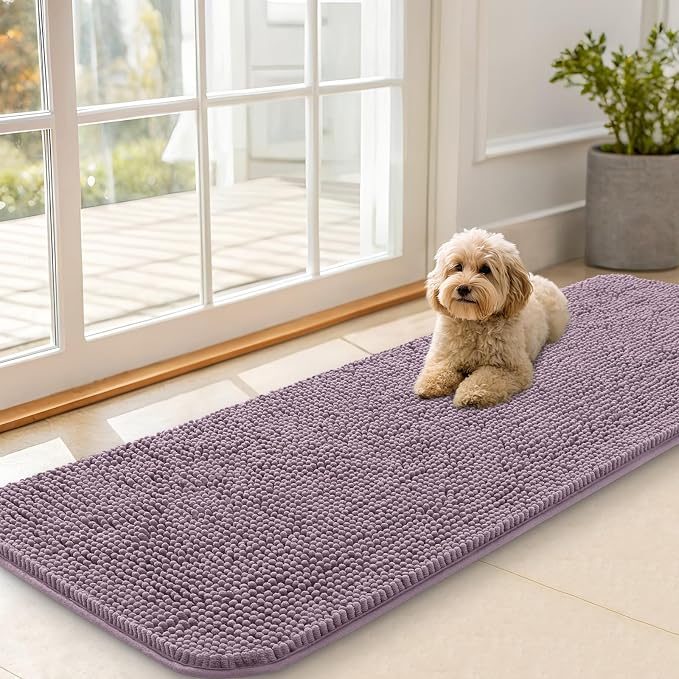 OLANLY Dog Door Mat for Muddy Paws 59x20, Super Absorbent Chenille Mud Mat | by OLANLY
