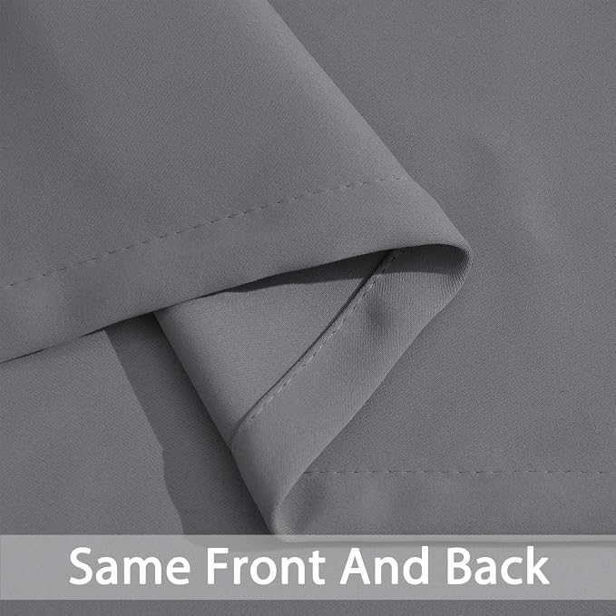 Yakamok Grey Room Darkening Curtains 52x84 inch Gray Grommet-Living Room | 2 - Image 7