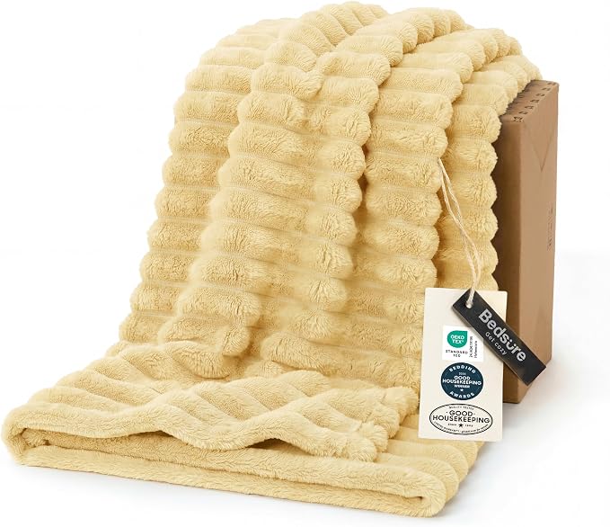 Bedsure Soft Throw Blanket for Couch Decor Gifts Custard Yellow 50"x60" | by Unknown