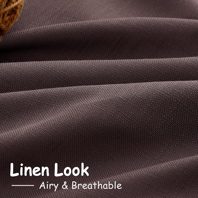 Coffee Brown Linen Curtains 132 Inch Length - Image 4