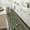 Dark Green Hallway Runner Rug 2x10 by WelcometoBabovid