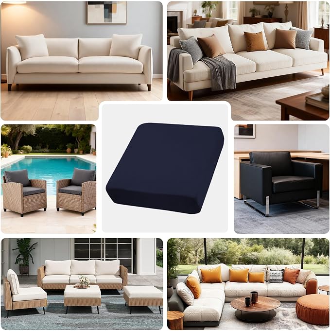 4Pcs Outdoor Cushion Covers, Patio Cushion Covers | Replacement, Stretch - Image 3