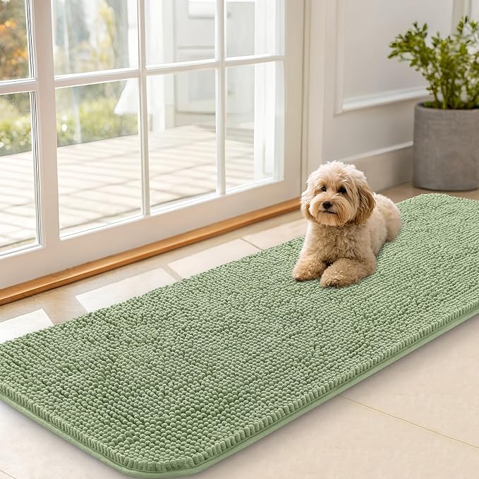 OLANLY Dog Door Mat for Muddy Paws 59x20, Super Absorbent Chenille Mud Mat | by OLANLY