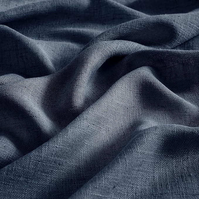 MIULEE Navy Blue Short Linen Curtains 52x45 Inch Long 2 Panels - Image 4
