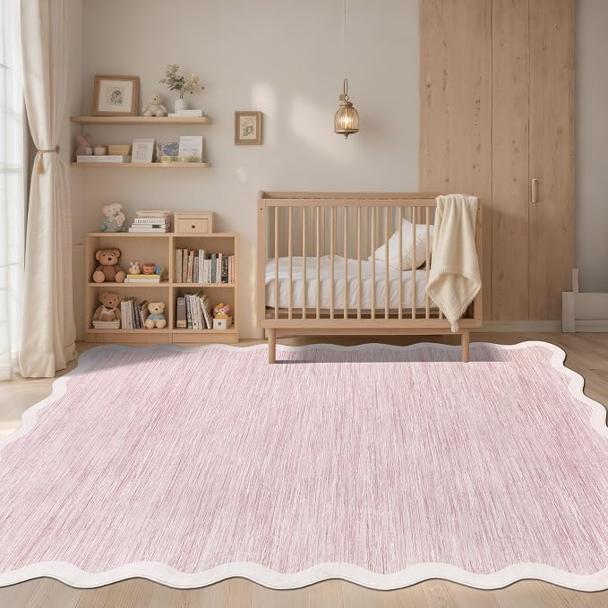 GarveeHome Scalloped Washable Area Rug 4x6 Entryway Rug Non Slip - Image 2