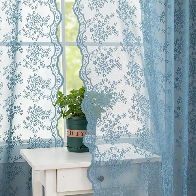 YJ YANJUN Vintage Lace Curtains 54 Inch Length by YJYANJUN