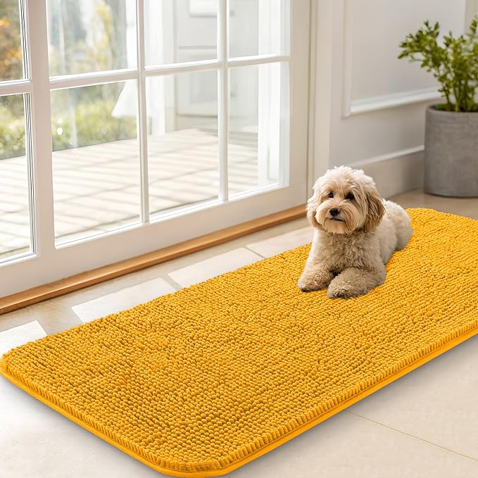 OLANLY Dog Door Mat for Muddy Paws 47x20, Super Absorbent Chenille Mud Mat | by OLANLY