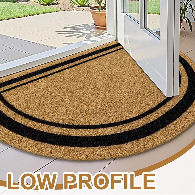 OLANLY Half Circle Front Door Mat, Low Profile Doormat, Stain and Fade Resistant - Image 4