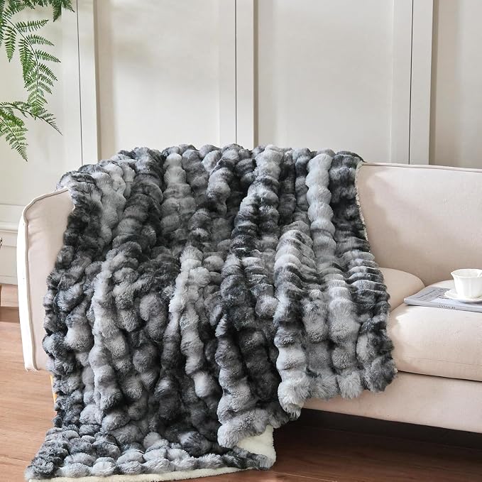 60x80 Inches Ultra-Soft Fuzzy Faux Fur Plush Twin Size Blanket - Image 5