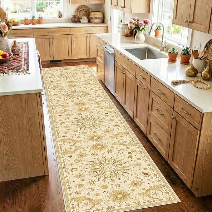 Vacuum-Friendly, 2x10 Washable Area Rug by meejou