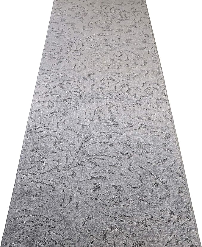 Custom Length Hallway Runner Rug, Slip Resistant, Floral Grey, 26 Inch X 4 feet - Image 6