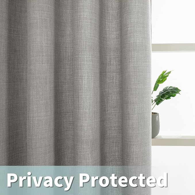 72 inch Length Linen Curtains for Living Room 2 Panels, Soft Privacy Drapes - Image 4