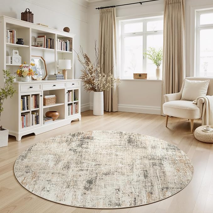 6ft Area Rug for Living Room, Abstract Washable Non-Slip Large Rugs, Dining Room - Image 6
