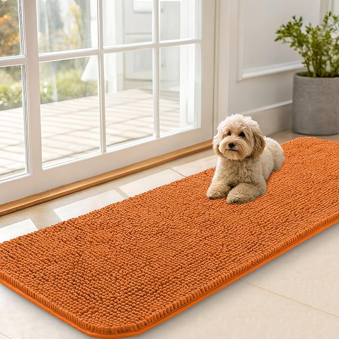 OLANLY Dog Door Mat for Muddy Paws 59x20, Super Absorbent Chenille Mud Mat | by OLANLY