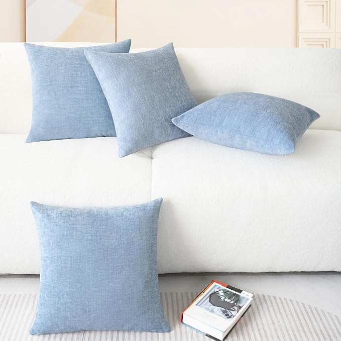 CaliTime Decorative Couch Throw Pillow Covers 18 X 18 Inches Baby Blue | Pack - Image 6