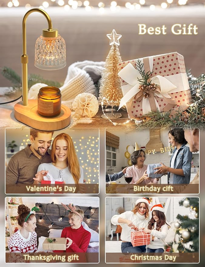 Candle Warmer Lamp with Timer Dimmable, Adjustable Lamp Candle Warmer, Birthday Gifts for Women Mom, Wax Warmer Lamp for Scented Jar, House Warming Gifts New Home Decor