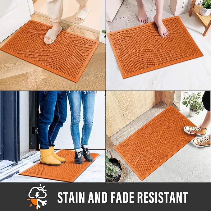 Sturdy Front Door Mat, Absorbent Muddy Dirt Resist Welcome Door Mats Outdoor - Image 4