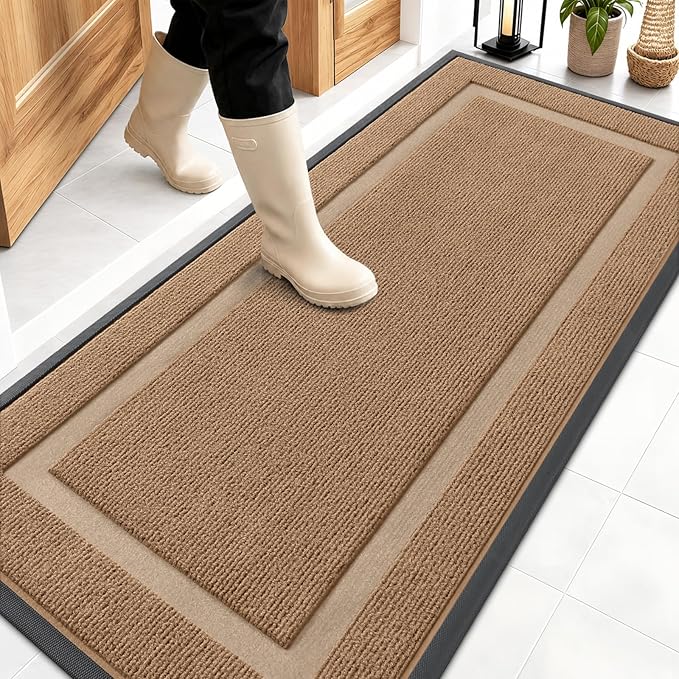 OLANLY Front Door Mat Outside 59x23, All-Season Heavy-Duty Rubber Doormat | by OLANLY