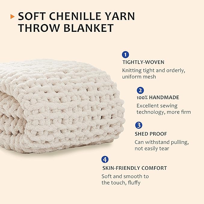 L'AGRATY Chunky Knit Throw Blanket - Image 2