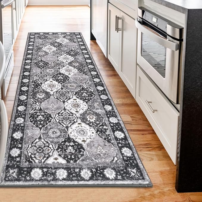 HEBE Hallway Runner Rug 2'x6', Washable Non Slip Kitchen Rug Runner | Soft Boho - Image 7