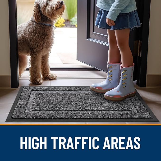 OLANLY Front Door Mat Outside 29.5x17, All-Season Heavy-Duty Rubber Doormat | - Image 7