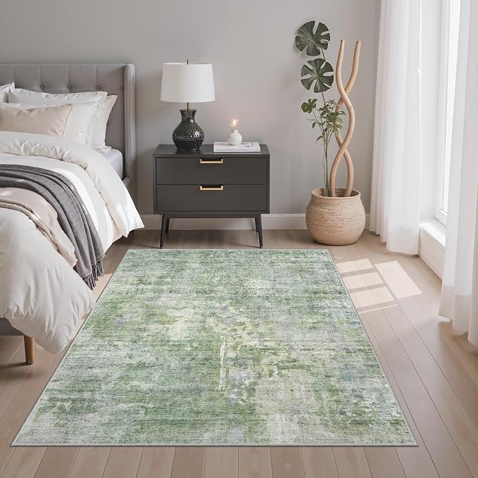 Soalmost Abstract 4x6 Area Rug Washable Rugs - Image 3