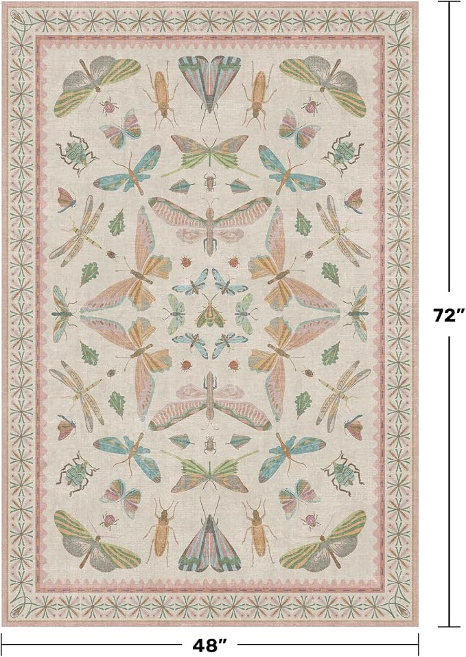 Neutral Girl Nursery Rug 4x6 - Image 2