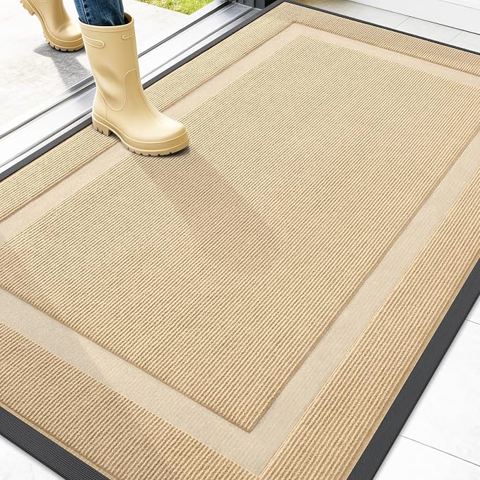 OLANLY Front Door Mat Outside 47x32, All-Season Heavy-Duty Rubber Doormat | by OLANLY